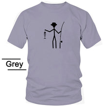 Load image into Gallery viewer, Male Funny Fishing Print T-shirt O neck Short Sleeve Casual Tees Mens Summer Tops Shirts Street Wear Fashion T-shirts
