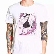 Load image into Gallery viewer, Anime Kimetsu No Yaiba White Cartoon Print T-shirt Male Hip Hop Oversize Top Harajuku Demon Slayer Unisex T Shirt Men Tee Tshirt
